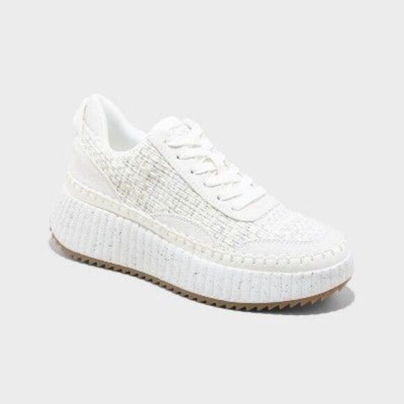 Open Box - Universal Thread -  Women's Woven Lace Up  White - Picture 1 of 4